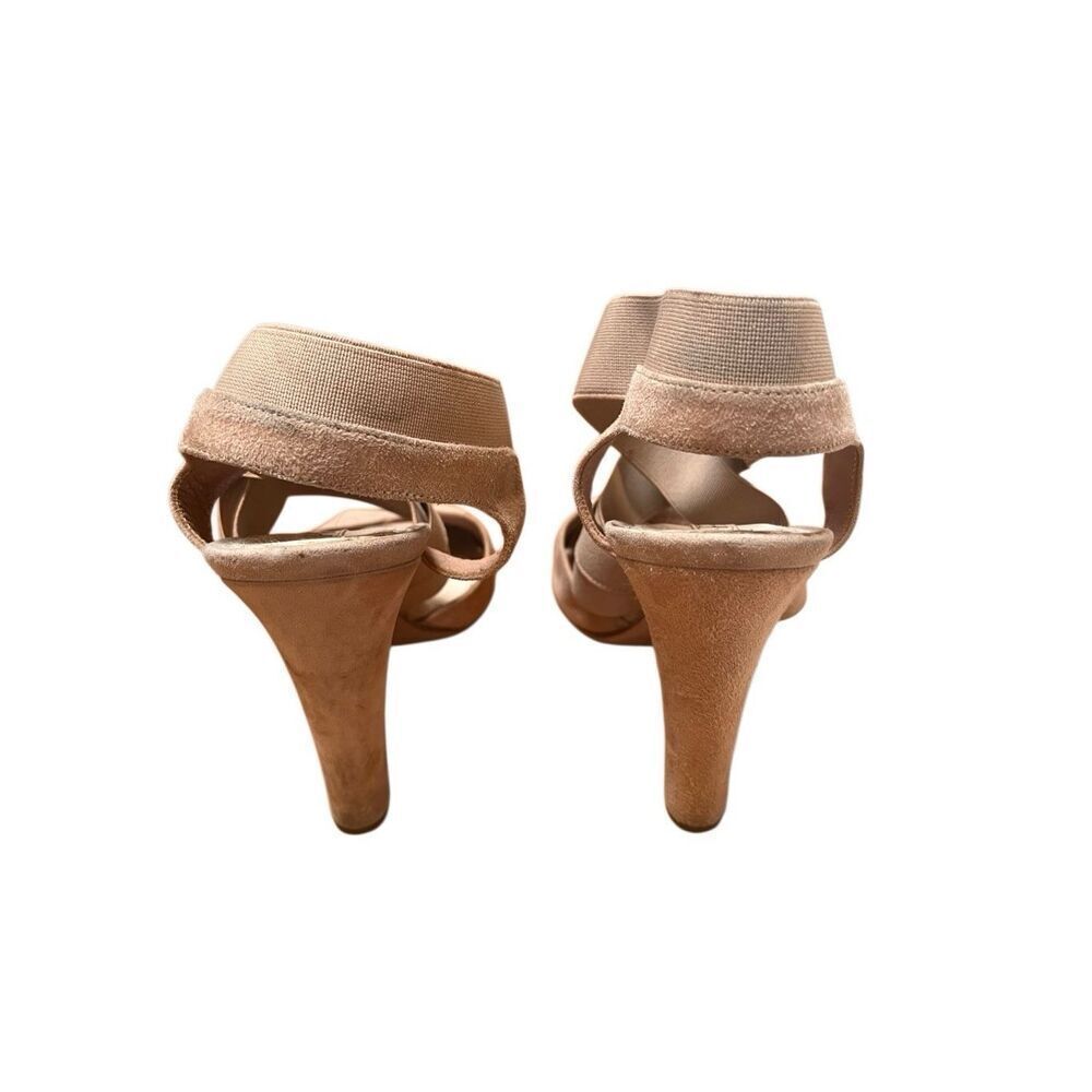 Authentic Prada Camoscio Nude/Blush Elastic Strappy Suede Heels 39.5 EU 9.5 US - Picture 8 of 13